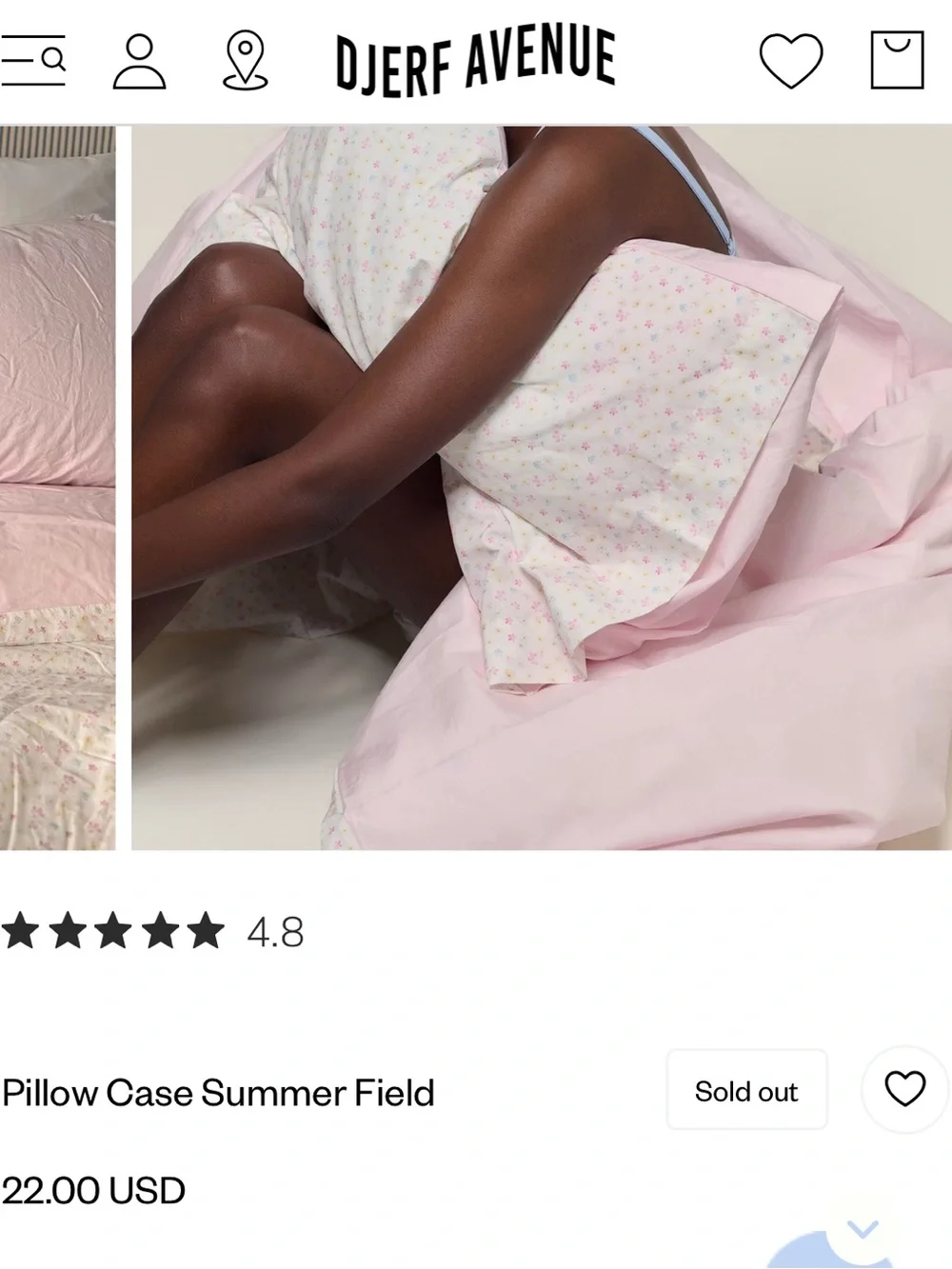 Djerf Avenue Summer Field Queen Duvet Cover and 4 Pillowcases Pink Floral